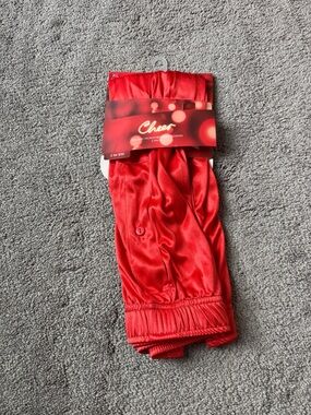 Cheer Red Satin Boxers SIZE XL Elastic Waist Lightweight Lounge Sleepwear NWT